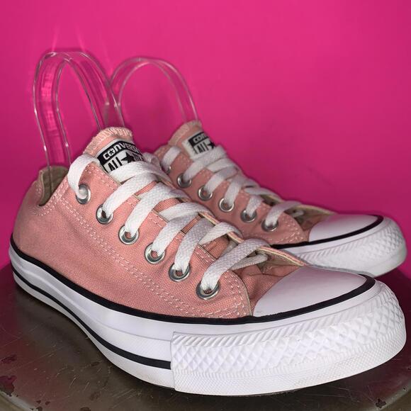 Converse All Star Peach Pink Canvas Low Top Sneaker Sz 7 - Picture 1 of 9